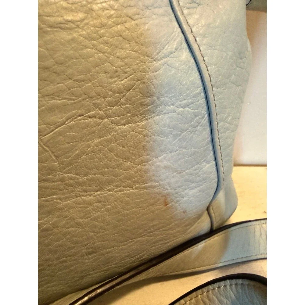 B Makowsky Leather Crossbody Bag in Light Blue